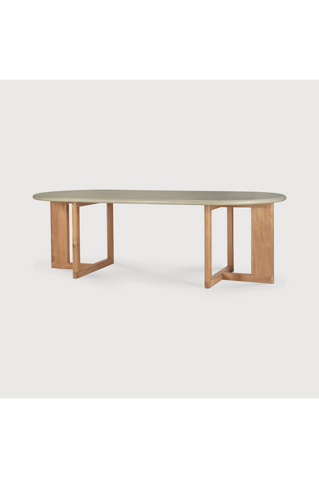 Concrete Oblong Outdoor Dining Table | Ethnicraft Trestle | Oroa.com