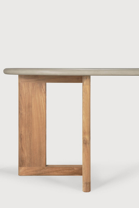 Concrete Oblong Outdoor Dining Table | Ethnicraft Trestle | Oroa.com