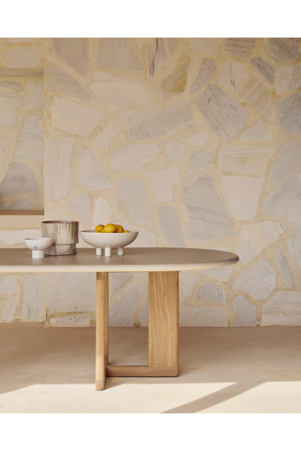 Concrete Oblong Outdoor Dining Table | Ethnicraft Trestle | Oroa.com