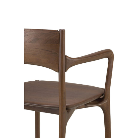 Modern or European furniture - Brown Teak Dining Chair - www.oroa.com