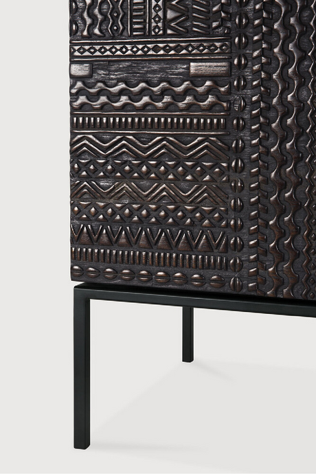 Black Teak Carved Sideboard – Tabwa – teak finish alternate view 9