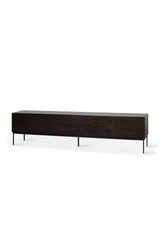 Dark Teak TV Cupboard | Ethnicraft Grooves | OROA.com