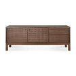 Modern European furniture - Brown Teak Carved TV Cabinet - www.oroa.com