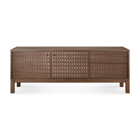 Modern European furniture - Brown Teak Carved TV Cabinet - www.oroa.com
