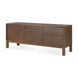 Modern European furniture - Brown Teak Carved TV Cabinet - www.oroa.com