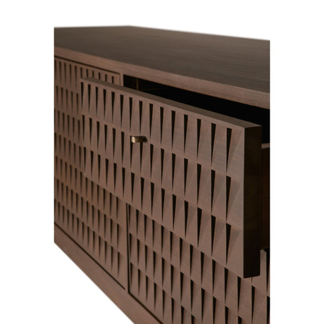 Modern European furniture - Brown Teak Carved TV Cabinet - www.oroa.com
