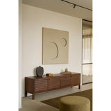 Modern European furniture - Brown Teak Carved TV Cabinet - www.oroa.com