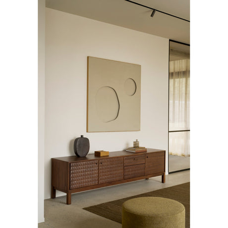 Modern European furniture - Brown Teak Carved TV Cabinet - www.oroa.com