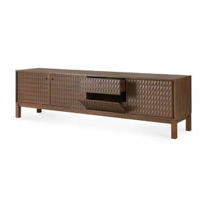   Modern European furniture - Brown Teak Carved TV Cabinet - www.oroa.com | Oroa.com