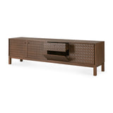 Modern European furniture - Brown Teak Carved TV Cabinet - www.oroa.com