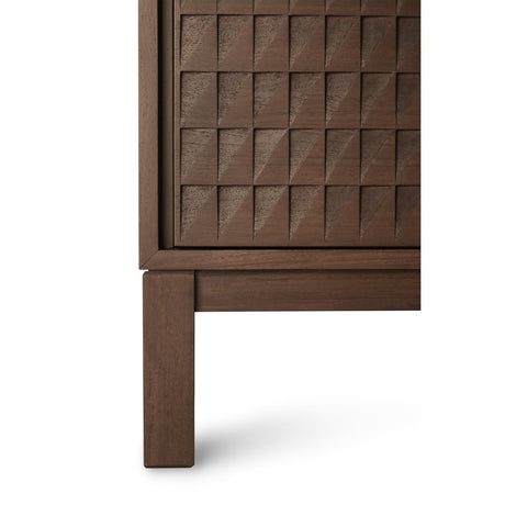 Modern European furniture - Brown Teak Carved TV Cabinet - www.oroa.com