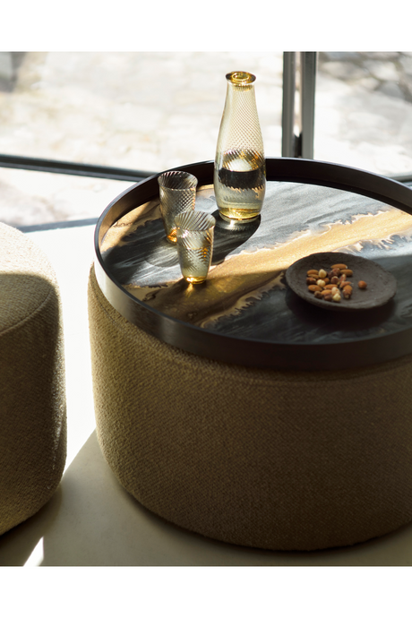 Copper Round Pouf | Ethnicraft  Barrow | OROA.com