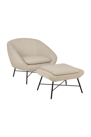 50's Inspired Upholstered Footstool | Ethnicraft Barrow | Oroa.com