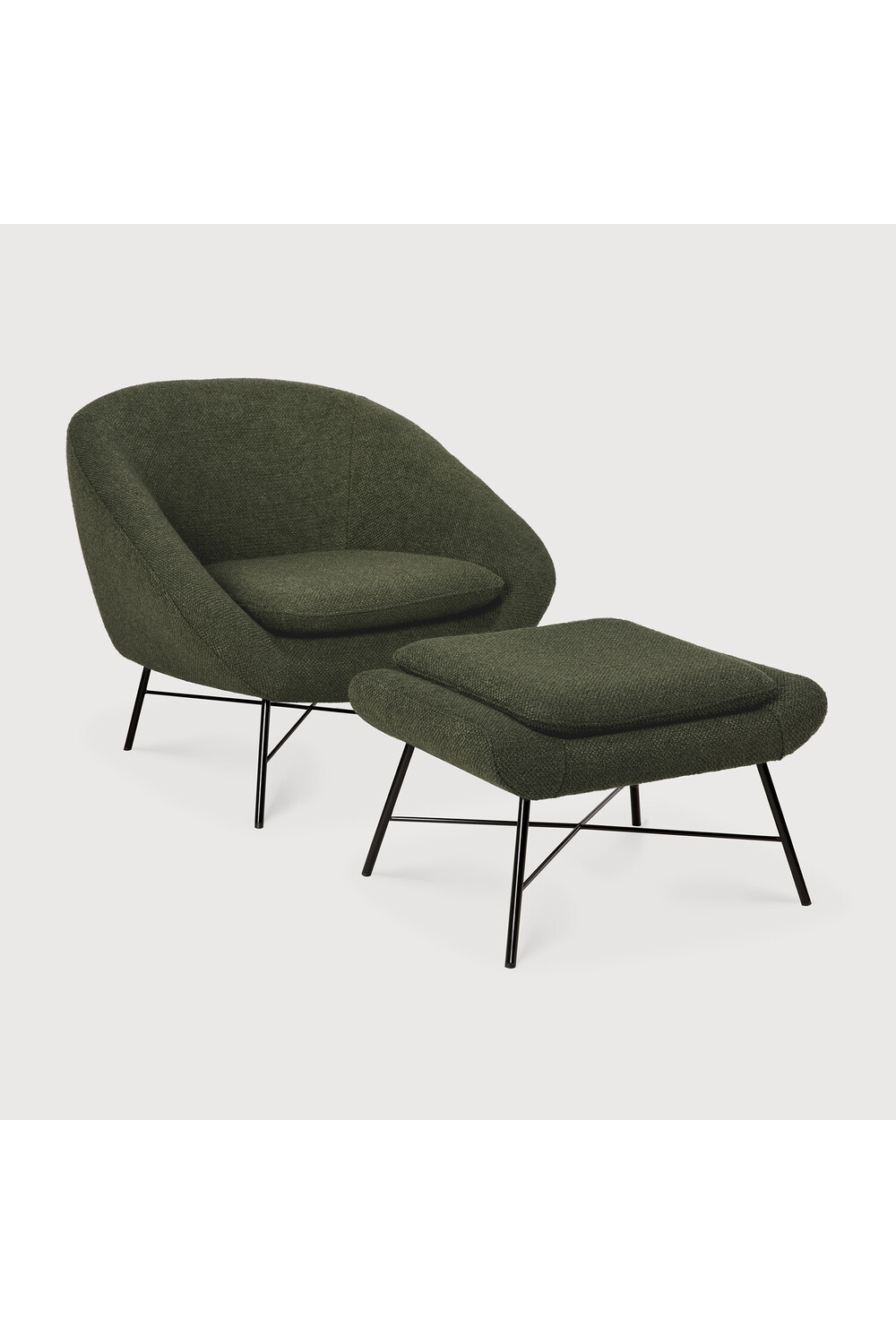50's Inspired Upholstered Footstool | Ethnicraft Barrow | Oroa.com