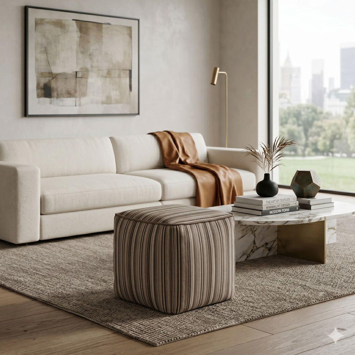 Modern or European furniture - Stripe Outdoor Ottoman - www.oroa.com