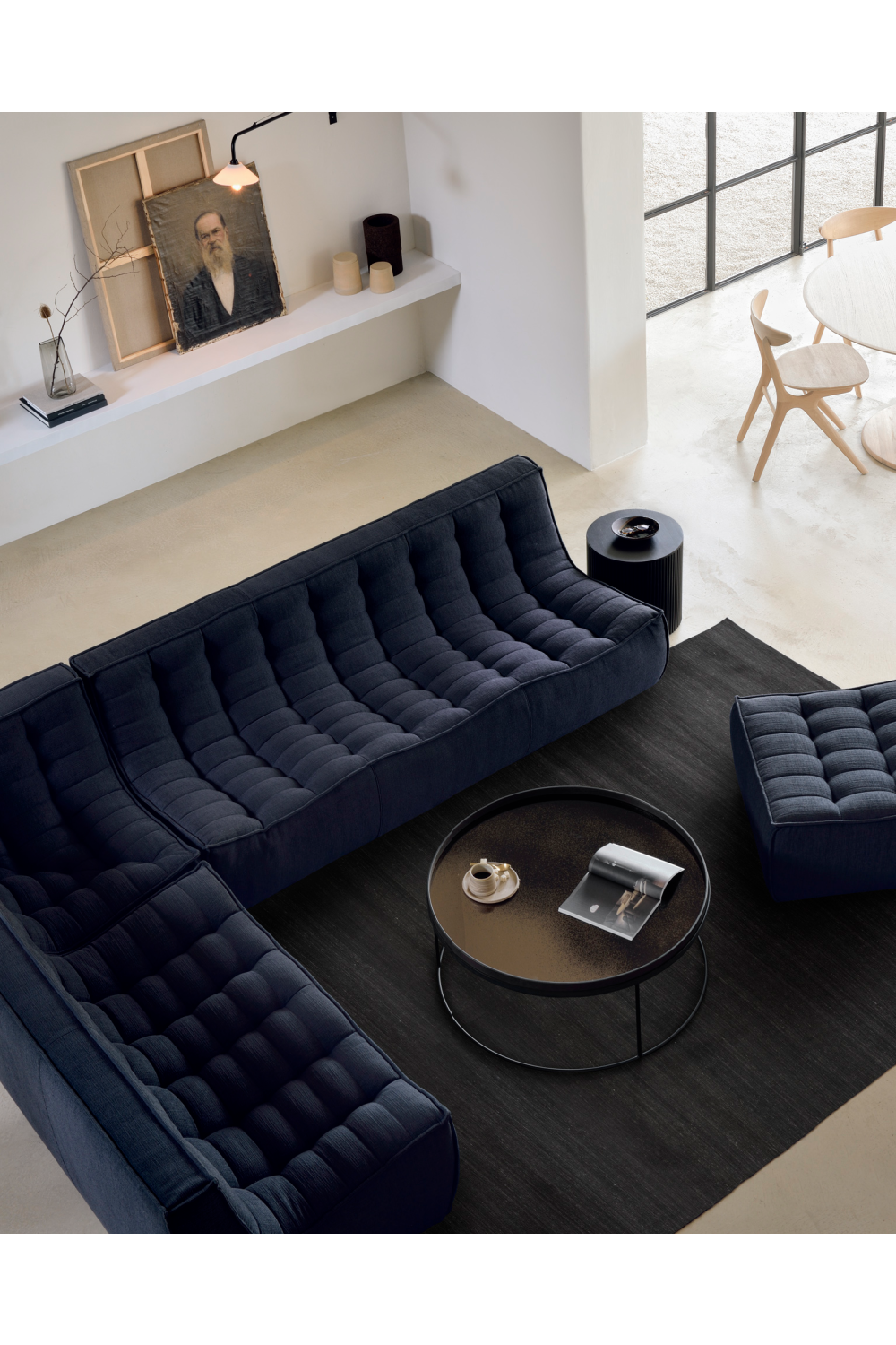Blue Fabric Corner Sofa | Ethnicraft N701