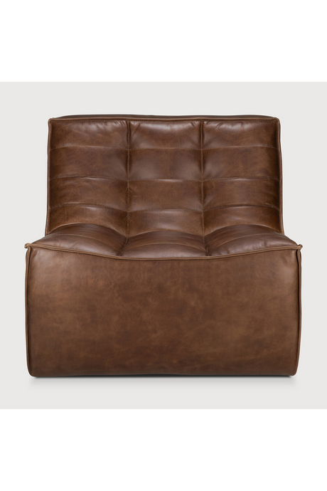 Brown Leather Modular Sofa | Ethnicraft N701 | Oroa.com