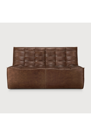 Brown Leather Modular Sofa | Ethnicraft N701 | Oroa.com