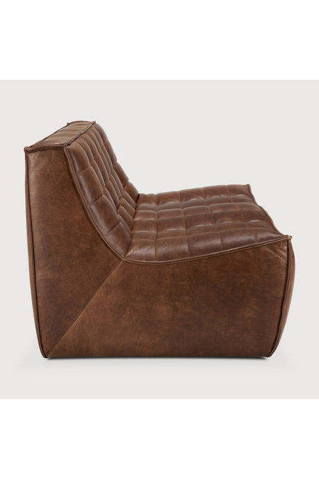 Brown Leather Modular Sofa | Ethnicraft N701 | Oroa.com