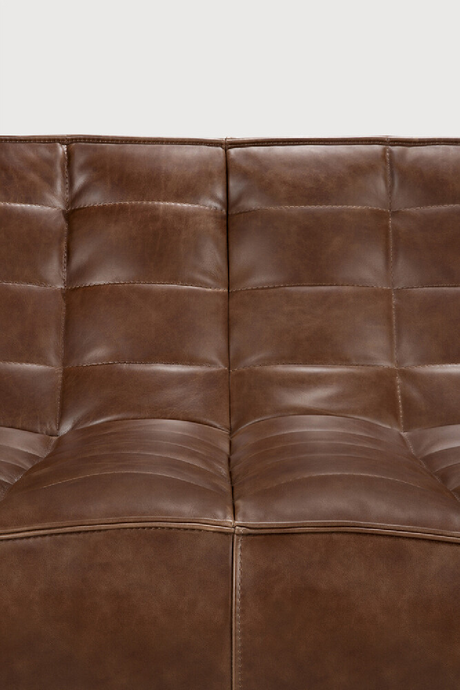 Brown Leather Modular Sofa | Ethnicraft N701 | Oroa.com