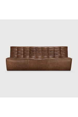 Brown Leather Modular Sofa | Ethnicraft N701 | Oroa.com