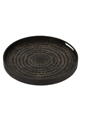 Tribal Print Round Wooden Tray | Ethnicraft Beads | Oroa.com