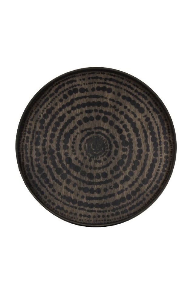 Tribal Print Round Wooden Tray | Ethnicraft Beads | Oroa.com