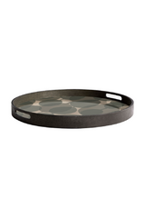 Green Printed Round Glass Tray | Ethnicraft Dots | Oroa.com