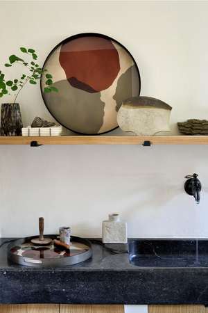 Round Glass Multicolored Tray | Ethnicraft Dots | Oroa.com