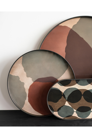 Round Glass Multicolored Tray | Ethnicraft Dots | Oroa.com