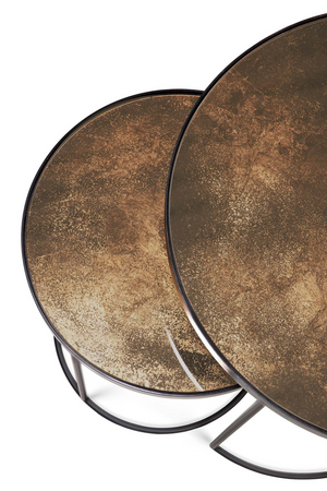 Round Nesting Side Table Set (2) | Ethnicraft Mirrored | OROA.com
