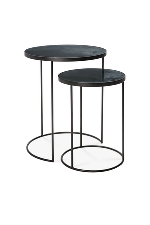 Round Nesting Side Table Set (2) | Ethnicraft Mirrored | OROA.com