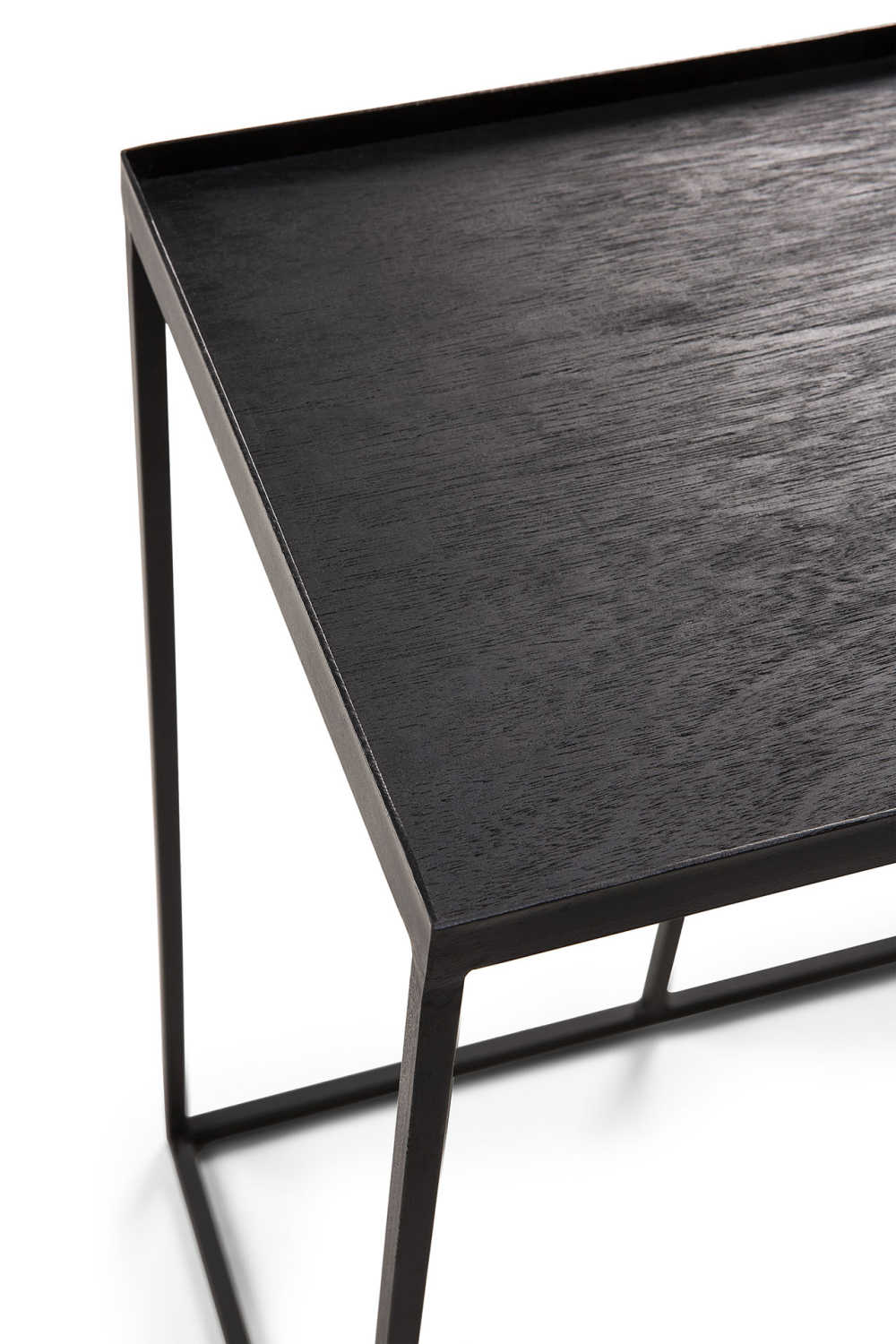 Black C-Shaped Side Table | Ethnicaft Tray | Ethnicraft