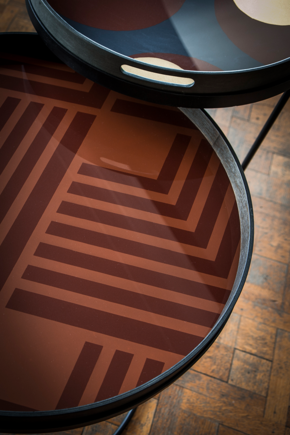 Round Tray Side Table Set (2) | Ethnicraft | OROA.com