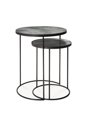 Round Nesting Side Table Set (2) | Ethnicraft Mirrored | OROA.com