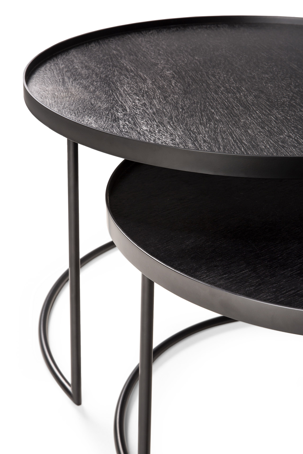 Round Tray Coffee Table set (2) – material finish rear view