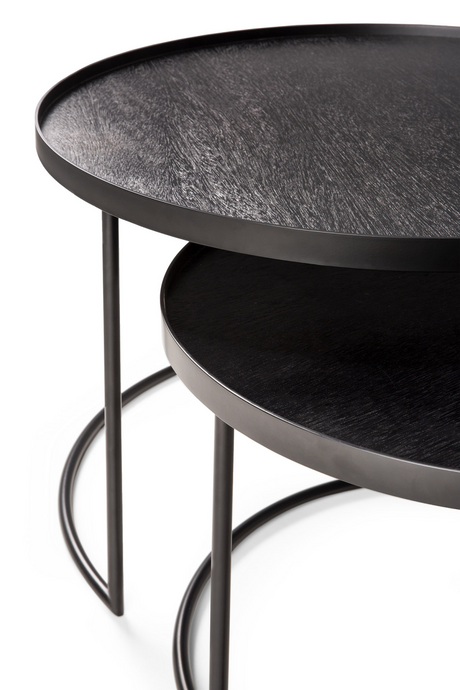 Round Tray Coffee Table set (2) – material finish rear view