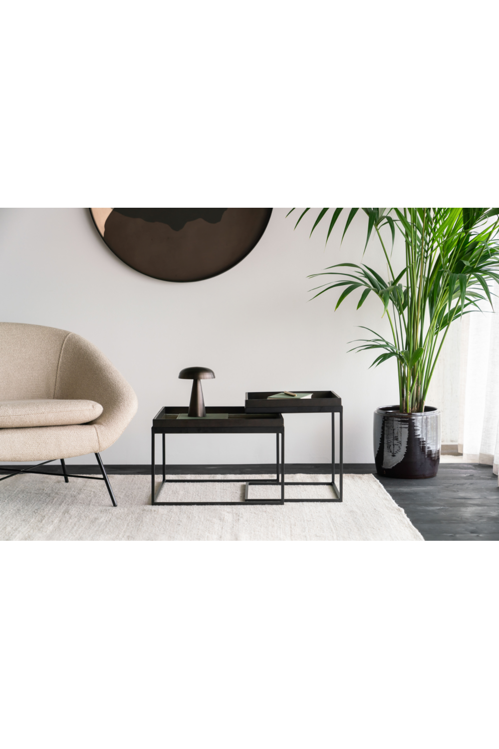 Black Nesting Coffee Tables (2) – Square Tray – material finish alternate view 6