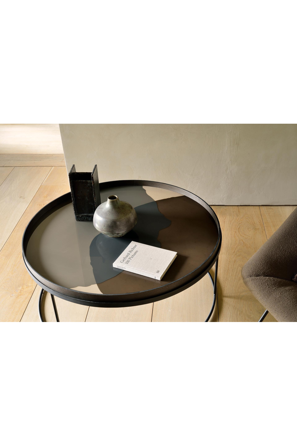 Printed Glass Round Tray | Ethnicraft Dots | Oroa.com