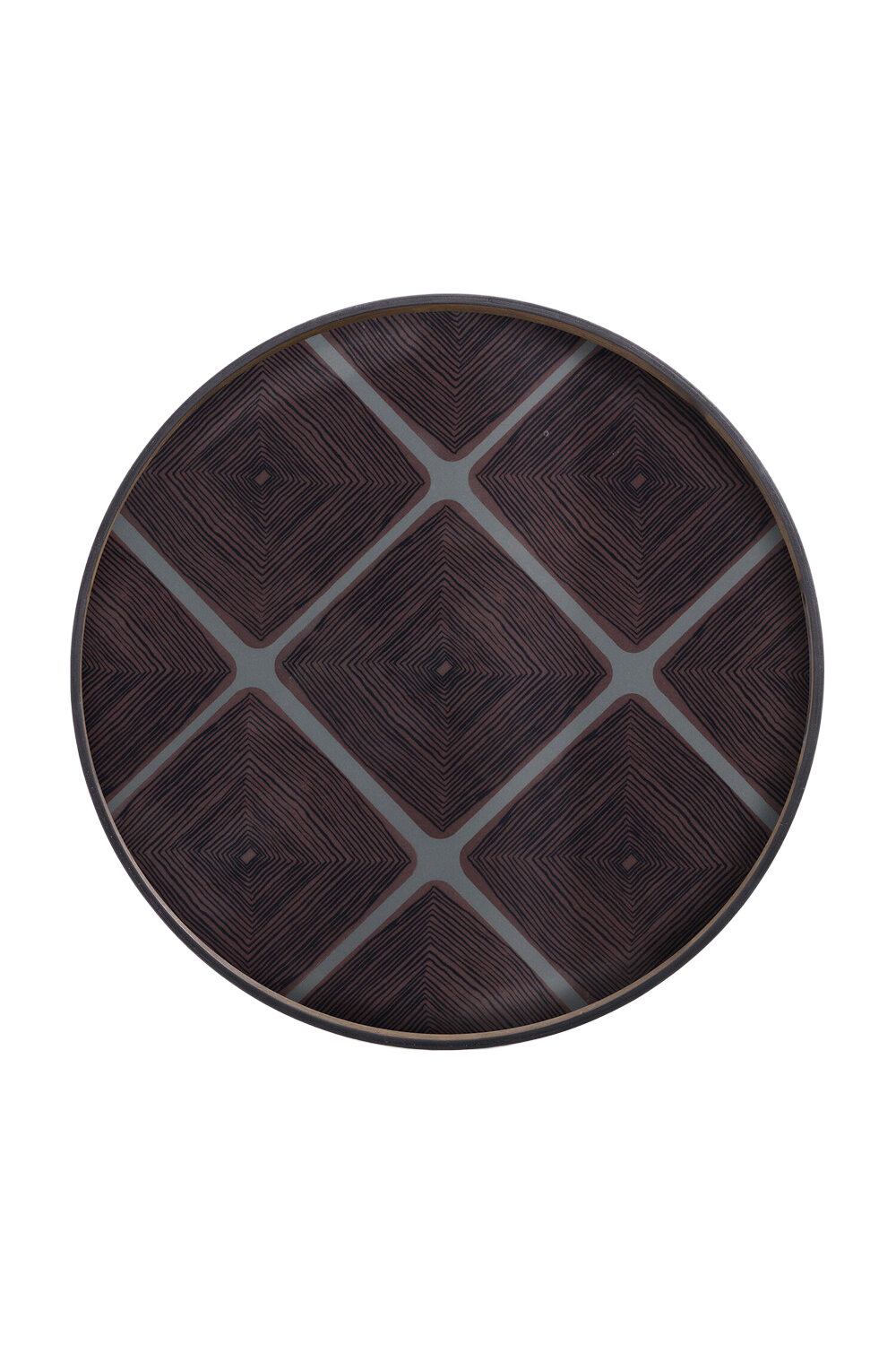 Patterned Round Glass Tray | Ethnicraft Linear | Oroa.com