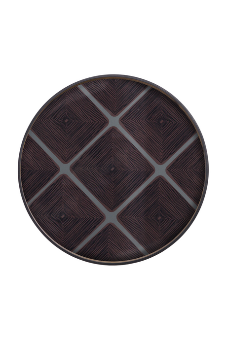 Patterned Round Glass Tray | Ethnicraft Linear | Oroa.com