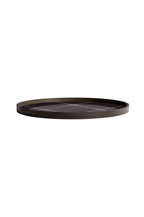 Patterned Round Glass Tray | Ethnicraft Linear | Oroa.com