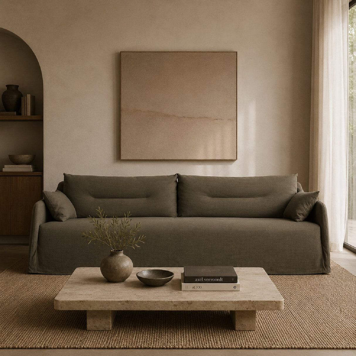 Linen Blend Sofa – Weave – upholstered finish alternate view 11