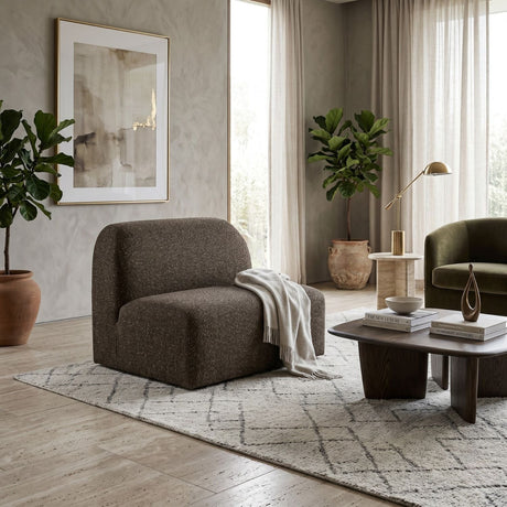 Brown Modular Sofa – Bulky – material finish angled view