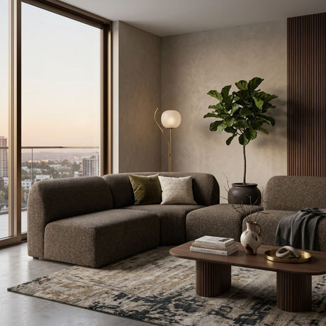 Brown Modular Sofa – Bulky – material finish alternate view 9