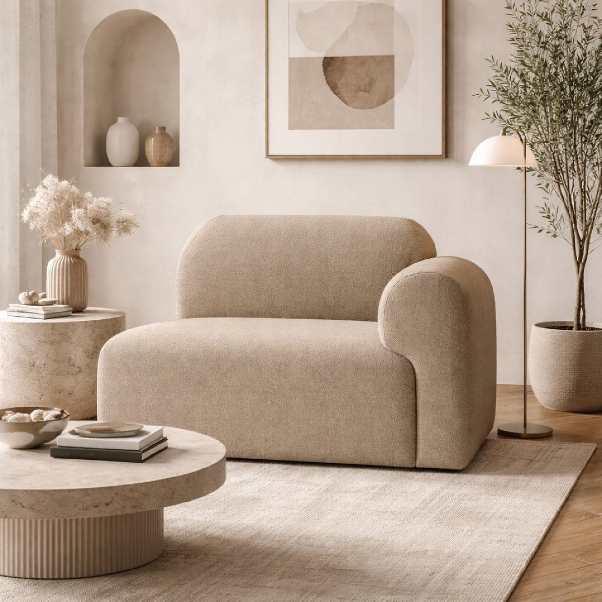 Modern European furniture - Beige Modular Sofa - www.oroa.com