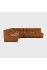 Brown Leather 3-Piece Modular Sofa – N701 – upholstered finish alternate view 13