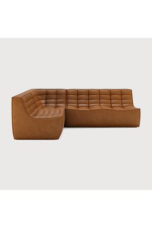 Brown Leather 3-Piece Modular Sofa | Ethnicraft N701