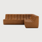 Brown Leather 3-Piece Modular Sofa – N701 – upholstered finish front view