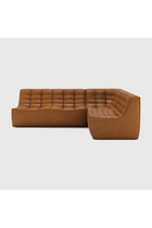 Brown Leather 3-Piece Modular Sofa – N701 – upholstered finish front view